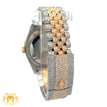 Load image into Gallery viewer, Iced out 42mm Rolex Sky-Dweller Watch with Two-Tone Jubilee Bracelet