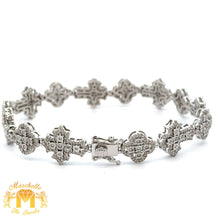 Load image into Gallery viewer, Gold and Diamond Cross & Flower shaped Bracelet (choose your color)