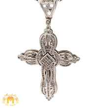 Load image into Gallery viewer, 4.25ct Diamonds 14k White Gold Cross Pendant with Round and Princess Cut Diamonds