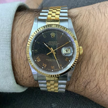 Load image into Gallery viewer, Full Factory Chocolate 36mm Rolex Watch with Two-tone Jubilee Bracelet (chocolate dial, quick-set)