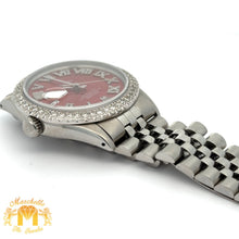 Load image into Gallery viewer, 4 piece deal: 36mm Rolex Diamond Watch with Stainless Steel Jubilee Bracelet  + White Gold & Diamond Square Shape Bangle + Diamond and Gold Earrings Set + Gift