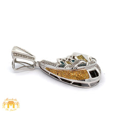 Load image into Gallery viewer, 3.18ct Diamond 14k White Gold Baseball Glove and Ball Pendant with Round and Princess Cut Diamonds