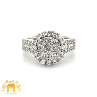 18k white gold and diamond Ladies`Ring with Round diamonds
