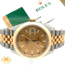 Load image into Gallery viewer, 41mm Rolex Watch with Two-Tone Jubilee Bracelet (smooth bezel, champagne dial)