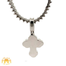 Load image into Gallery viewer, 4 piece deal: Gold and Diamond Cross Pendant + Martini Gold&Diamond Tennis Chain + Complimentary gold&diamond Earrings Set+ Gift from Marchello the Jeweler