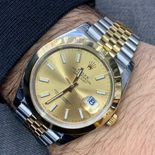 Load image into Gallery viewer, 41mm Rolex Watch with Two-Tone Jubilee Bracelet (smooth bezel, champagne dial)