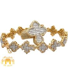 Load image into Gallery viewer, Yellow Gold & Diamond Cross Bracelet and Yellow gold & diamond  Ring