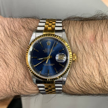 Load image into Gallery viewer, Full Factory Blue 36mm Rolex Watch with Two-tone Jubilee Bracelet (blue dial, quick-set)