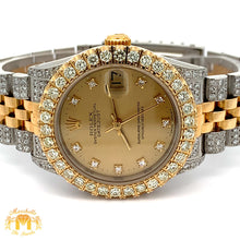 Load image into Gallery viewer, 31mm Rolex Diamond Watch with Two-Tone Jubilee Bracelet (factory diamond dial, custom diamond bezel)