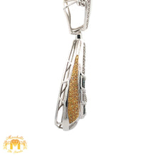 Load image into Gallery viewer, 3.18ct Diamond 14k White Gold Baseball Glove and Ball Pendant with Round and Princess Cut Diamonds