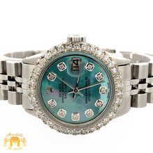 Load image into Gallery viewer, 26mm Ladies` Rolex Datejust Watch with Stainless Steel Jubilee Bracelet (Mother of pearl (MOP) dial with diamonds)