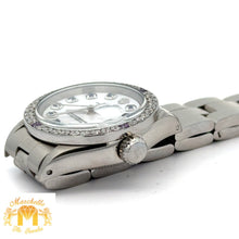 Load image into Gallery viewer, 26mm Rolex Diamond Watch with Stainless Steel Oyster Bracelet (custom diamond dial, custom diamond bezel)