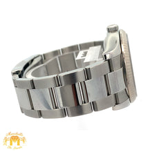 Load image into Gallery viewer, Full factory 34mm Rolex Air-King Watch with Stainless Steel Oyster Bracelet (engraved model, silver dial with pink hour markers)