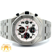 Load image into Gallery viewer, 5 piece deal: Full Factory 42mm AUDEMARS PIGUET (AP) "Panda" Watch + White Gold and Diamond Twin Square Bracelet + 14k White Gold and Diamond Ring + White Gold and Diamond Flower Earrings Set + Gift