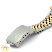 Load image into Gallery viewer, 36mm Rolex Datejust Watch with Two-Tone Jubilee Bracelet (red dial with diamond Roman numerals)