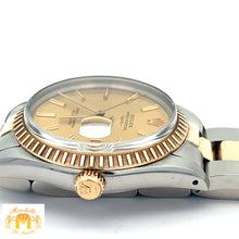 Load image into Gallery viewer, 34mm Rolex Watch with Two-Tone Oyster Bracelet (fluted bezel, champagne dial)