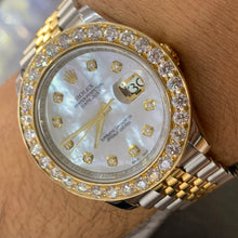 Load image into Gallery viewer, 36mm Rolex Datejust Watch with Two-Tone Jubilee Bracelet (extra large custom diamond bezel)