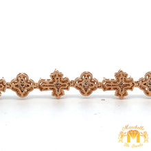 Load image into Gallery viewer, Gold and Diamond Cross & Flower shaped Bracelet (choose your color)