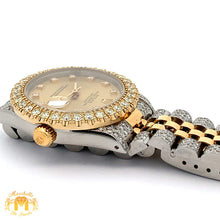 Load image into Gallery viewer, 31mm Rolex Diamond Watch with Two-Tone Jubilee Bracelet (factory diamond dial, custom diamond bezel)