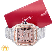 Load image into Gallery viewer, 3 piece deal: 40mm Iced out Cartier Watch + Diamond Earrings + Gift from Marchello the Jeweler