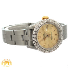 Load image into Gallery viewer, 26mm Ladies`Rolex Datejust Watch with Stainless Steel Oyster Bracelet (diamond bezel, champagne dial)
