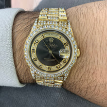 Load image into Gallery viewer, Iced out 36mm 18k gold Rolex Presidential Watch (quick-set)