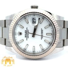 Load image into Gallery viewer, 41mm Rolex Watch with Stainless Steel Oyster Bracelet (Rolex papers, white dial, fluted bezel) (Model number: 126334)