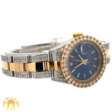 Load image into Gallery viewer, 26mm Ladies`Rolex Watch with Two-Tone Oyster Diamond Bracelet (diamond bezel, royal blue dial)