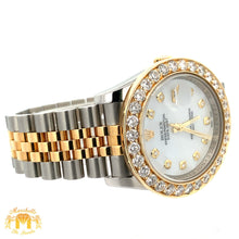 Load image into Gallery viewer, 36mm Rolex Datejust Watch with Two-Tone Jubilee Bracelet (extra large custom diamond bezel)