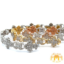 Load image into Gallery viewer, 3.24ct diamonds and gold Cross Bracelet (choose your color)