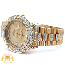 Load image into Gallery viewer, 4 piece deal: 36mm 18k Gold Presidential Rolex Diamond Watch (XL Bezel measures 40mm) + 3.40ct diamonds 14k Gold Men`s Ring + 14k Gold and Diamond Earrings + Gift from MTJ