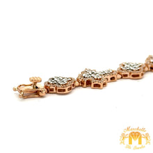 Load image into Gallery viewer, Gold and Diamond Cross & Flower shaped Bracelet (choose your color)