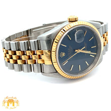Load image into Gallery viewer, Full Factory Blue 36mm Rolex Watch with Two-tone Jubilee Bracelet (blue dial, quick-set)