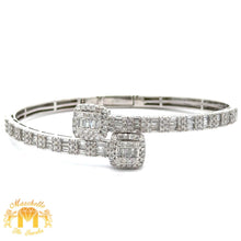 Load image into Gallery viewer, 4 piece deal: 34mm Rolex Diamond Watch + White Gold and Diamond Twin Square Bangle + Flower Earrings + Gift from MTJ