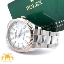 Load image into Gallery viewer, 41mm Rolex Watch with Stainless Steel Oyster Bracelet (Rolex papers, white dial, fluted bezel) (Model number: 126334)