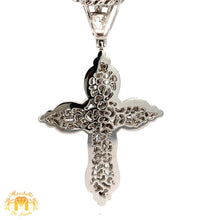 Load image into Gallery viewer, 4.25ct Diamonds 14k White Gold Cross Pendant with Round and Princess Cut Diamonds
