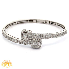 Load image into Gallery viewer, 4 piece deal: 4ct Diamond 36mm Rolex Watch with Stainless Steel Jubilee bracelet + White Gold & Diamond Square Shape Bangle + Diamond and Gold Earrings Set+ Gift from Marchello the Jeweler