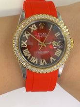 Load image into Gallery viewer, 36mm Rolex Datejust Watch with Rubber Band (choose your color)