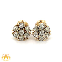 Load image into Gallery viewer, 4 piece deal: Gold and Diamond Cross Pendant + Martini Gold&Diamond Tennis Chain + Complimentary gold&diamond Earrings Set+ Gift from Marchello the Jeweler