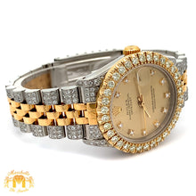 Load image into Gallery viewer, 31mm Rolex Diamond Watch with Two-Tone Jubilee Bracelet (factory diamond dial, custom diamond bezel)
