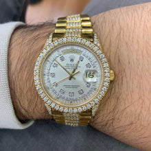 Load image into Gallery viewer, 36mm 18k Yellow Gold Rolex Day-Date Diamond Watch (quick-set)
