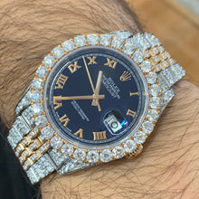 Load image into Gallery viewer, 36mm Iced out Rolex Datejust Watch with Two-Tone Jubilee bracelet