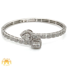 Load image into Gallery viewer, 4 piece deal: Ladies`26mm Rolex Diamond Watch + Heart shaped bangle with Baguettes and Round Diamonds + Diamond earrings Set+ Gift from Marchello the Jeweler