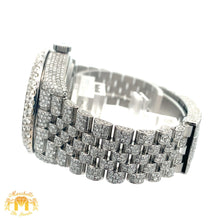 Load image into Gallery viewer, Iced out 42mm Rolex Sky-Dweller Watch with Stainless Steel Jubilee Bracelet