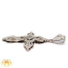 Load image into Gallery viewer, 4.25ct Diamonds 14k White Gold Cross Pendant with Round and Princess Cut Diamonds