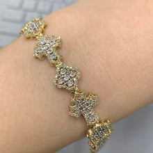 Load image into Gallery viewer, Yellow Gold & Diamond Cross Bracelet and Yellow gold & diamond  Ring