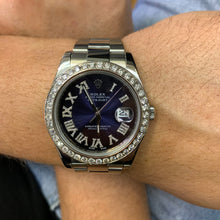 Load image into Gallery viewer, 41mm Rolex Diamond Watch with Stainless Steel Oyster Bracelet (diamond bezel and dial)
