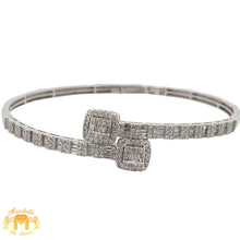 Load image into Gallery viewer, 4 piece deal: 36mm Rolex Diamond Watch with Stainless Steel Jubilee Band + White Gold & Diamond Twin Square Bangle + Gold & Diamond Flower Earrings + Gift (choose your color)