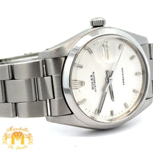 Load image into Gallery viewer, 34mm Rolex Watch with Stainless Steel Oyster Bracelet (silver dial, smooth bezel)