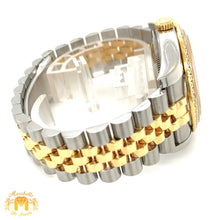 Load image into Gallery viewer, Full factory 36 mm Diamond Rolex watch with Two-tone Jubilee Band